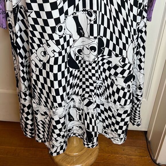 Disney Lilo & Stitch/Nightmare before Xmas Colab Warped Checkered Bowtie Dress P - Picture 3 of 8